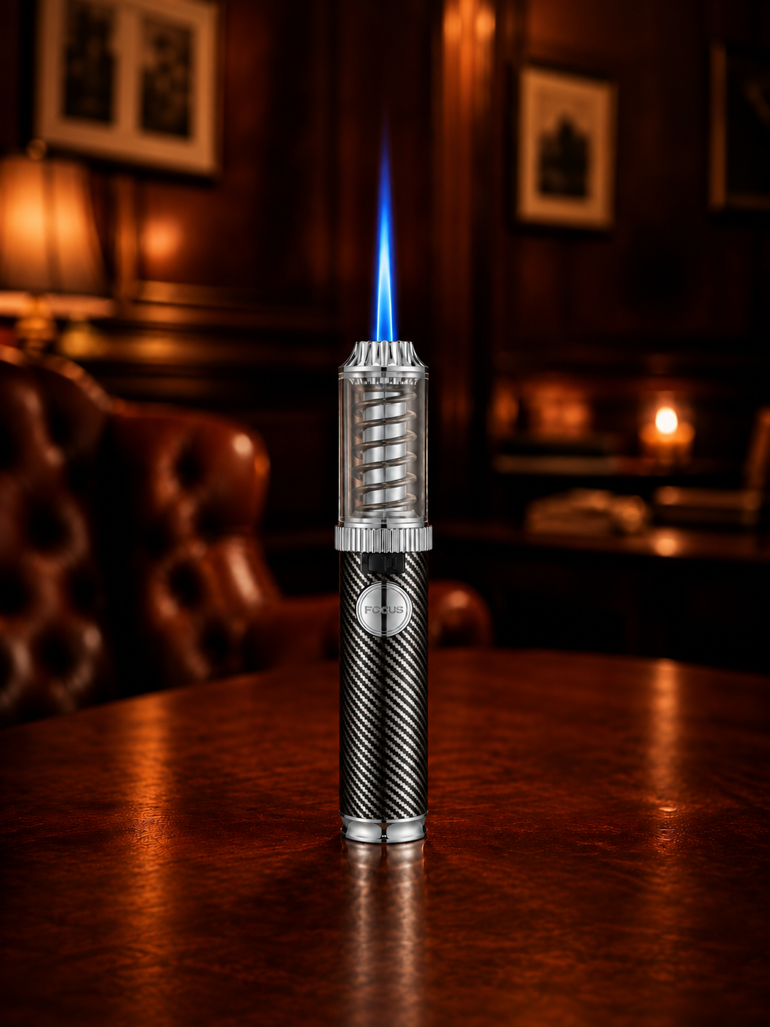 SG019 upright flame demonstration on a table