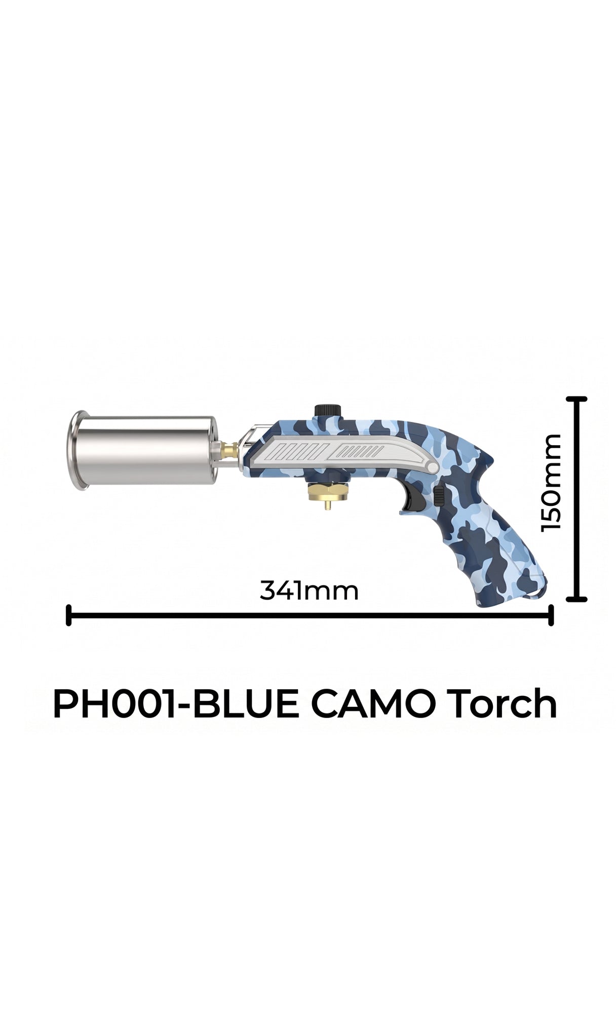 Focus PH001 Blue Camo Torch Gun – Heavy-Duty Gas Blow Torch for BBQ & Camping (Wholesale Only)