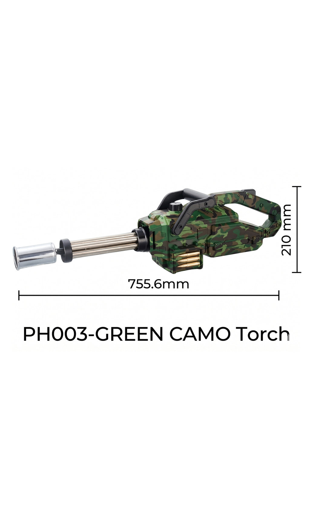 Wholesale PH003 Green Camo Torch Gun | Heavy-Duty Tactical Blowtorch for BBQ & Camping