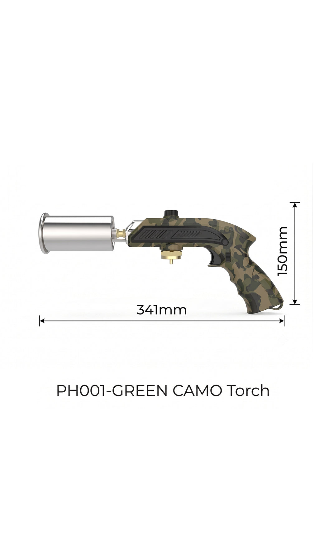 Focus PH001 Heavy-Duty Torch Gun | Green Camo | BBQ & Camping Fire Starter | Wholesale Only