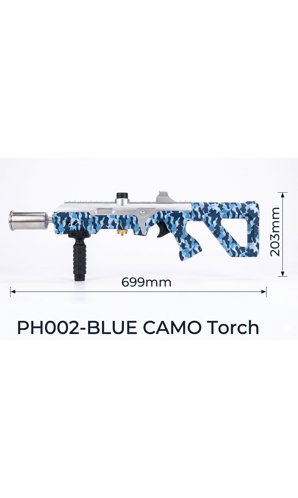 Premium Focus PH002 Tactical Torch Gun | Blue Camo | BBQ & Camping Fire Starter | Wholesale Only