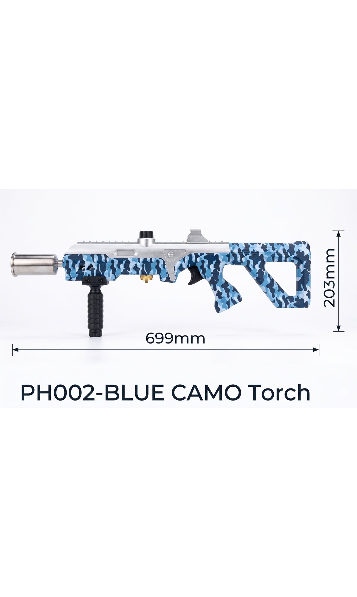 Premium Focus PH002 Tactical Torch Gun | Blue Camo | BBQ & Camping Fire Starter | Wholesale Only