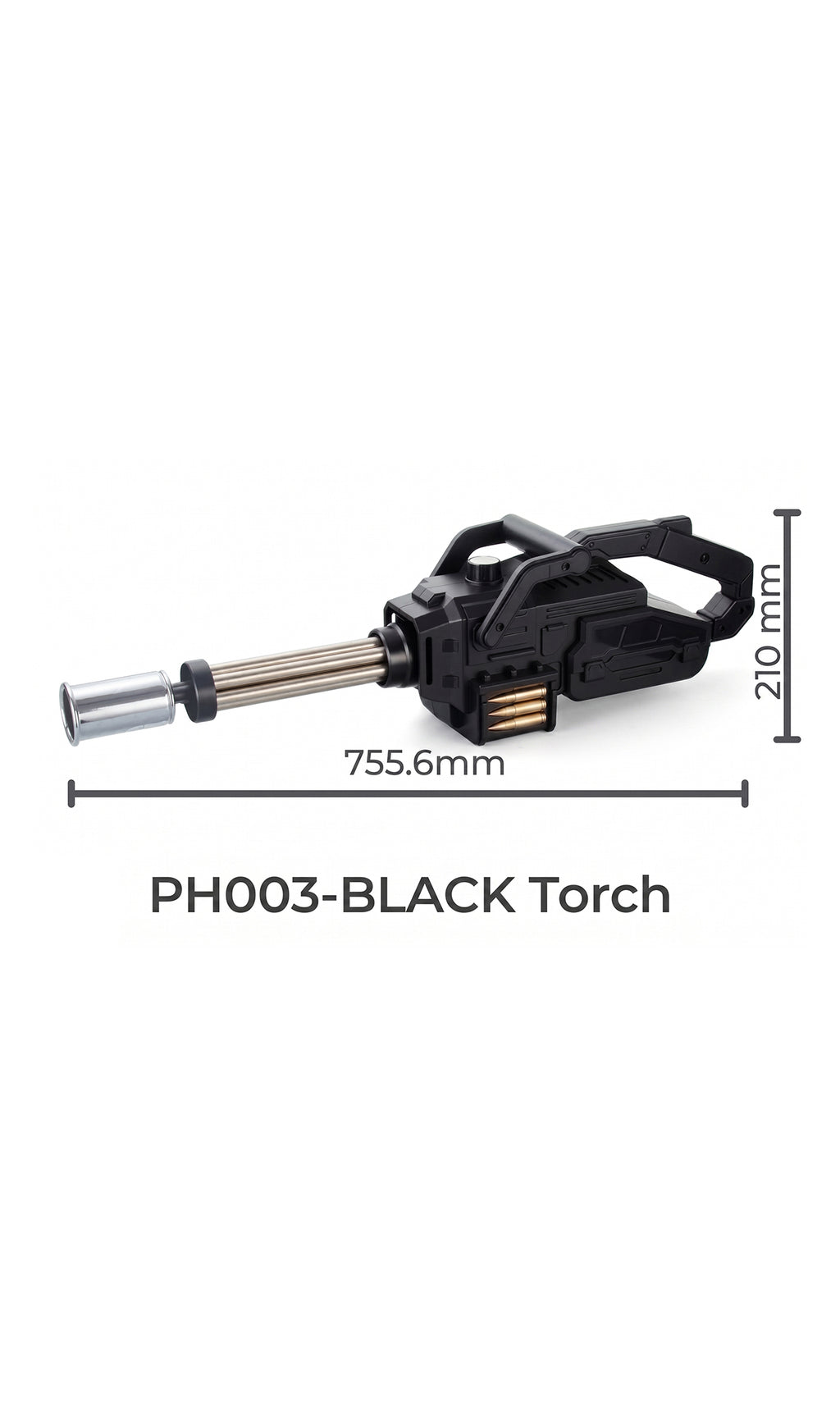 Wholesale PH003 Black Torch Gun | Heavy-Duty Tactical Blowtorch for BBQ & Camping