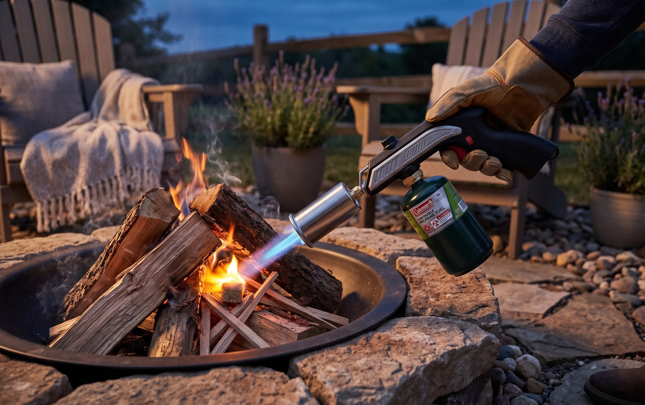 Focus PH001 Heavy-Duty Stainless Steel Propane Torch for Campfires & Grills (Black/Silver)