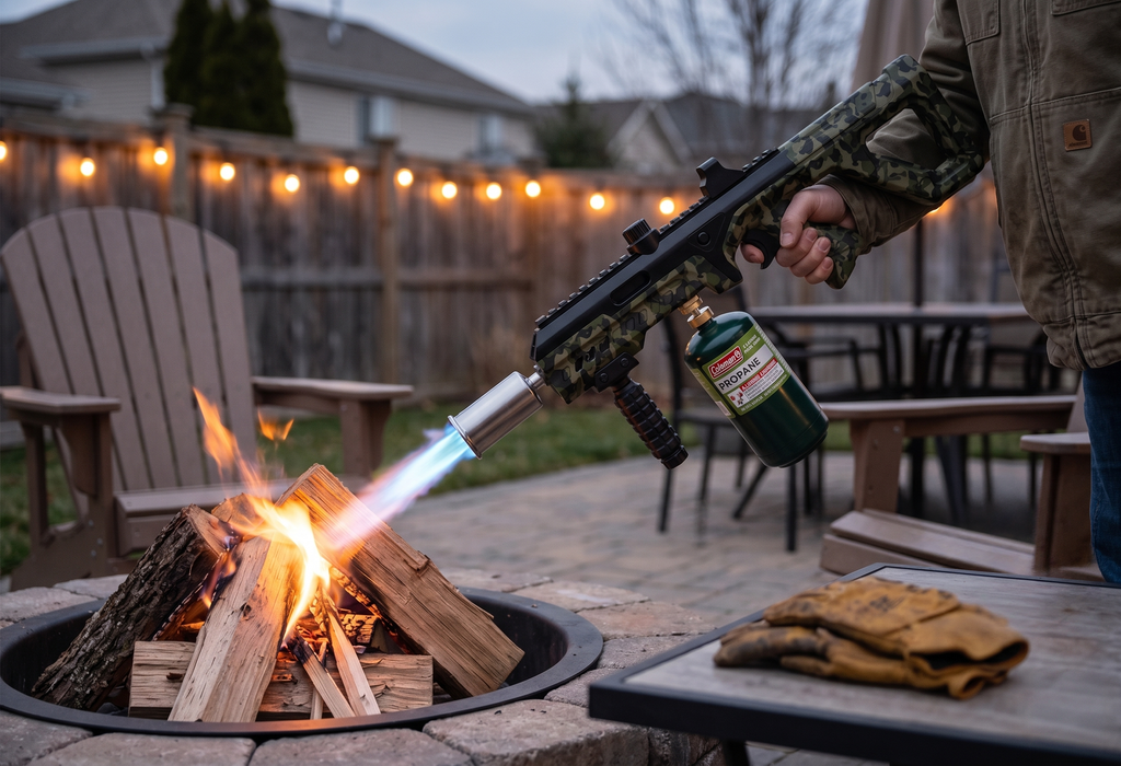 Premium Focus PH002 Tactical Torch Gun | Green Camo | BBQ & Camping Fire Starter | Wholesale Only