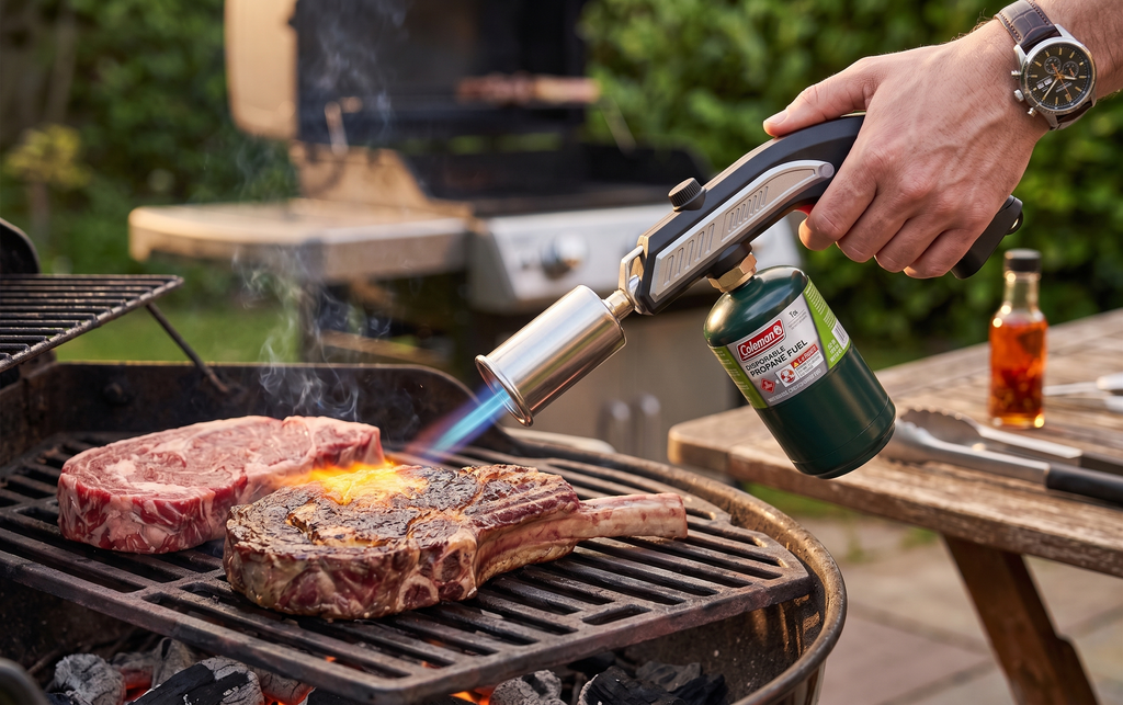 Focus PH001 Heavy-Duty Stainless Steel Propane Torch for Campfires & Grills (Black/Silver)