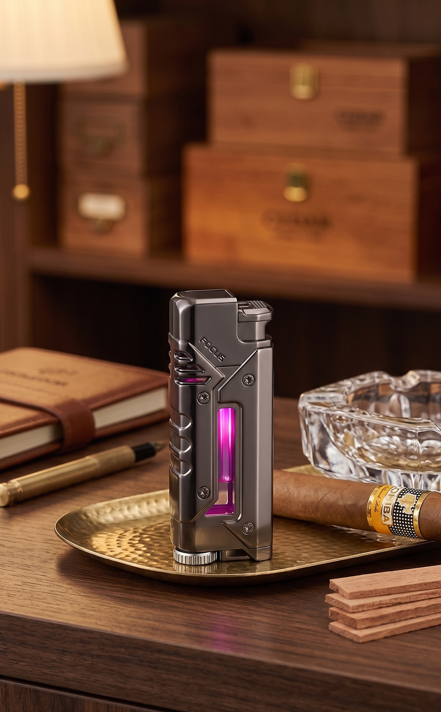 Focus F153 Premium Metal Torch Lighter | Windproof Blue Flame