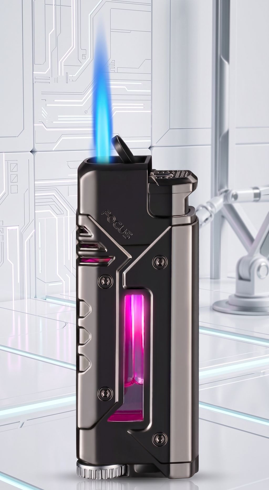 Focus F153 Premium Metal Torch Lighter | Windproof Blue Flame