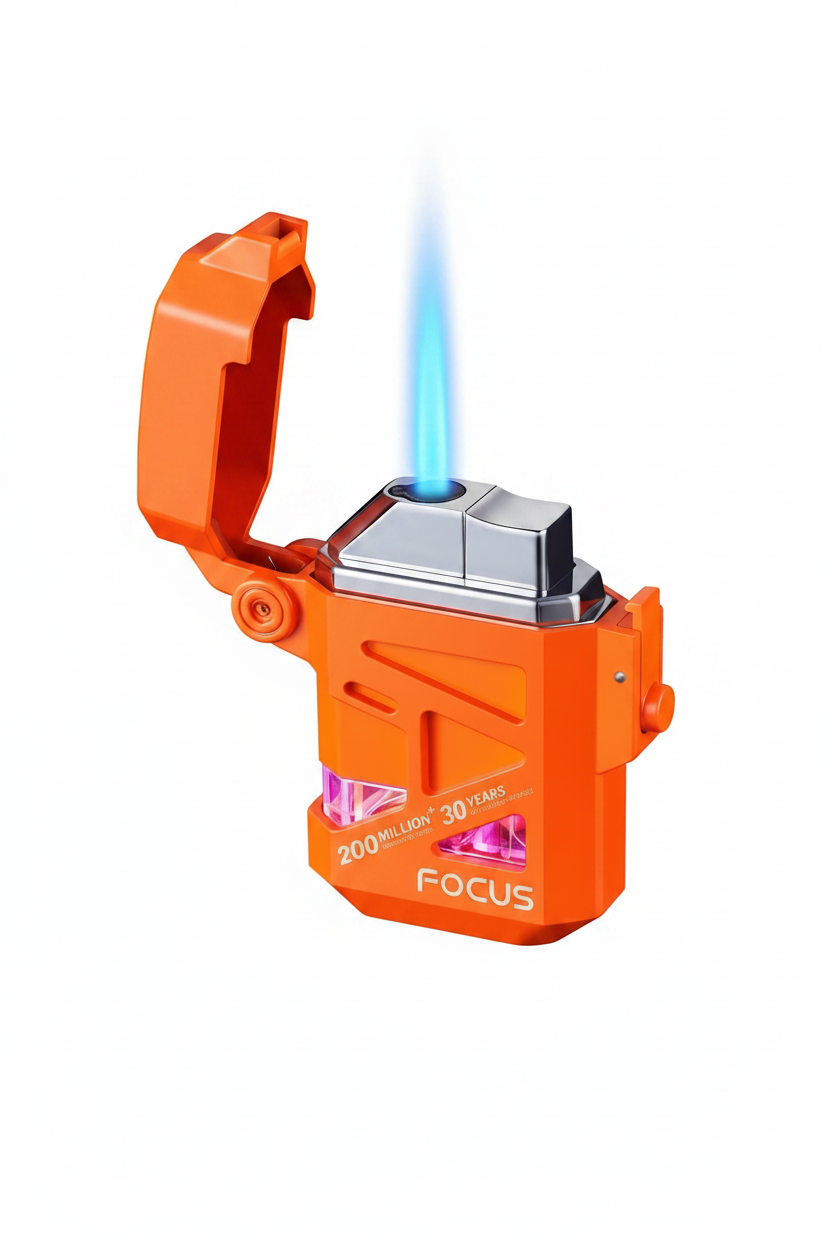 Focus F136 Heavy-Duty Metal Torch Lighter | Windproof Blue Flame