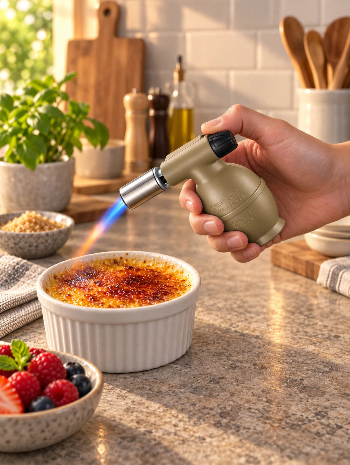 SG040 blue needle flame in use