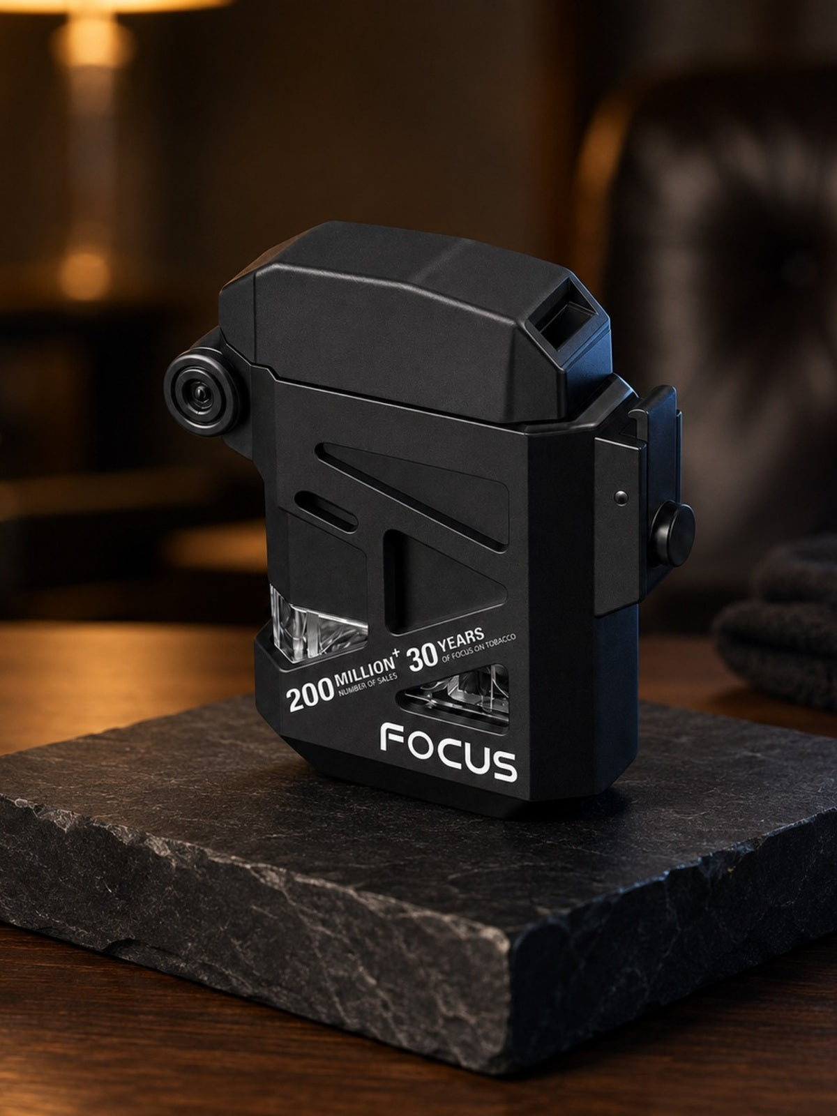 F136 lighter displayed on a desktop