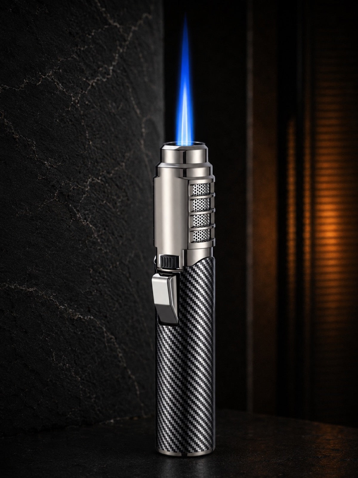 SG006 torch standing with a tall blue flame